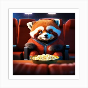 Red Panda At The Cinema 1 Art Print