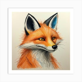 Fox Drawing 4 Art Print