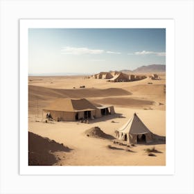 Military camp in the desert Art Print