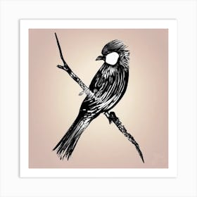 Bird on branch Art Print