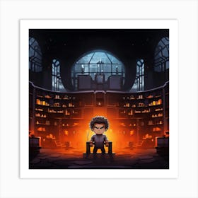 Man In A Library Art Print