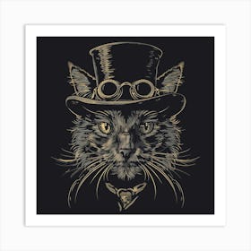 Steampunk Cat 43 Art Print