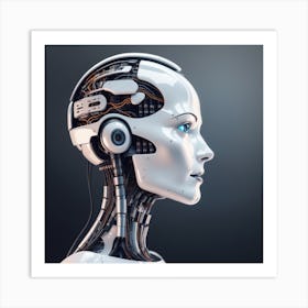 Portrait Of A Female Robot 3 Art Print