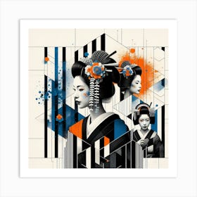 Creative Geisha Illustration 74 Art Print