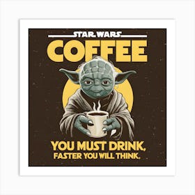 Yoda Coffee 1 Art Print