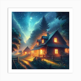 Cabin In The Woods Art Print