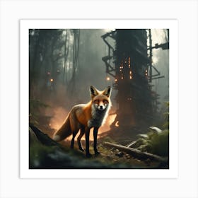 Fox In The Forest 89 Art Print