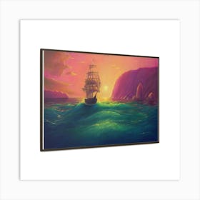 breaking The Waves Wall Art Theme Oil On Canvas artistic style - Seascape, Oceanic, Cinematic colors true depth Art Print