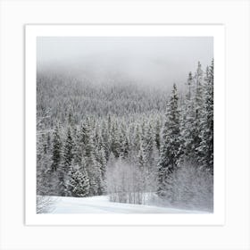 Snowy Mountain Road Art Print