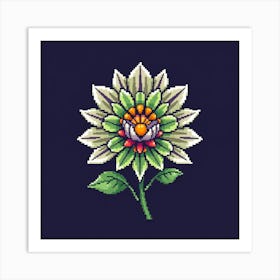 Pixel Flower Art Print