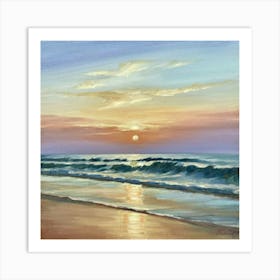 Sunset On The Beach 1 Art Print