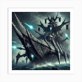 Ruins Edge Warship Art Print