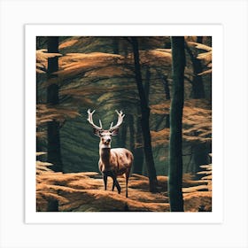 Deer In The Forest 32 Art Print