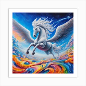 White Pegasus 1 Art Print