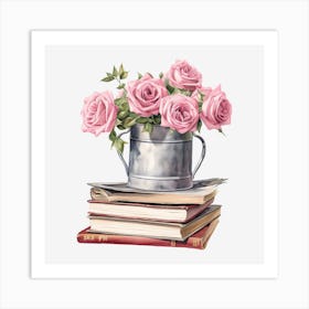 Roses In A Bucket 3 Art Print