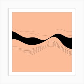 Peachy Lines Art Print