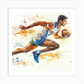 Afl Player Running Art Print