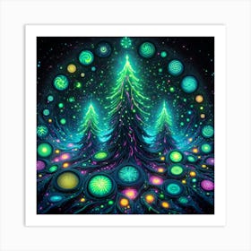 Psychedelic Christmas Tree Art Print