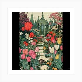 Tulips In The Garden 7 Art Print