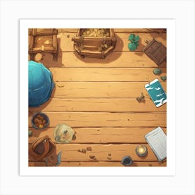 Wooden Table Top View (3) Art Print