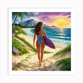 Hawaiian Girl 3 Art Print