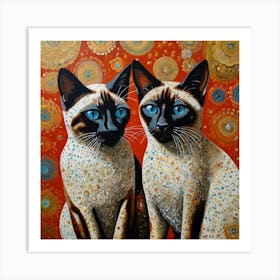 Pair of Siamese cats 1 Art Print