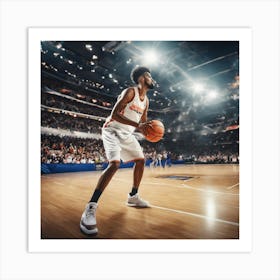 Basketball Player In Action 2 Art Print