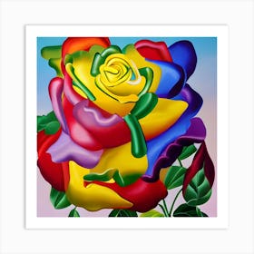 Rainbow Rose Art Print