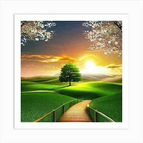 Tree In A Field 5 Art Print