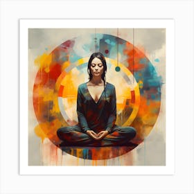 Women Meditating Abstracts By Csaba Fikker 12 Art Print