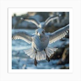 Seagulls In Flight Art Print