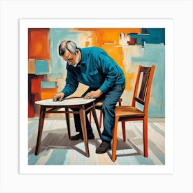 Man At A Table Art Print