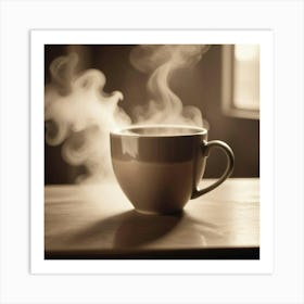 Steaming Cup Of Coffee 18 Art Print