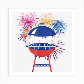 Trending Barbeque Bbq 4th Of July Patriotic Fireworks Art Print