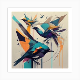 Abstract Birds Art Print