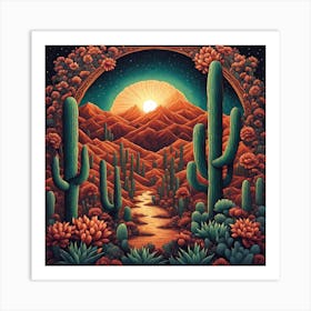 Cactus Desert 2 Art Print