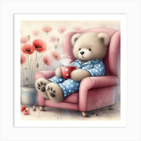 Teddy Bear In Pajamas 1 Art Print