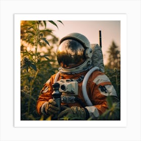 Astronaut In Cannabis Field Art Print