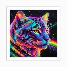 Rainbow Cat Art Print