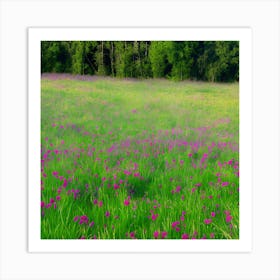 Field Of Purple Flowers Art Print