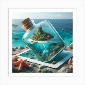 Mermaid In A Bottle 4 Art Print