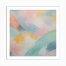 Pastel Colors Abstract Painting Art Print