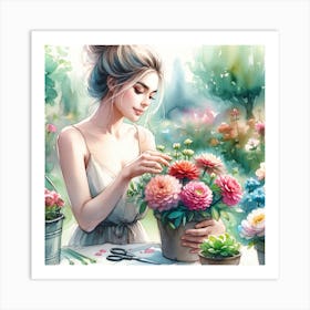 Flower Girl Painting Art Print