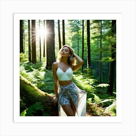 Woman In The Forest 1 Art Print