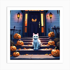 Halloween Cat 11 Art Print