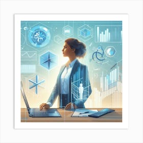 Businesswoman With Laptop 1 Art Print