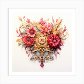 Clockwork Flowers 1 Art Print