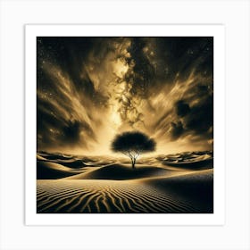 Lone Tree In The Desert 1 Art Print