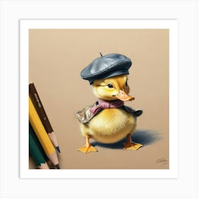 Duck In A Hat 22 Art Print