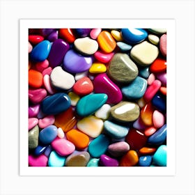 Colorful Pebbles Background Art Print